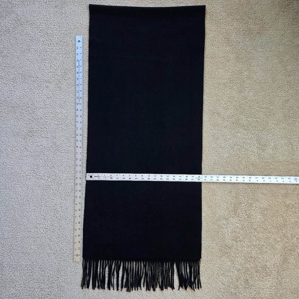 Ann Taylor Woven Cashmere Fringe Scarf Black - Picture 1 of 11